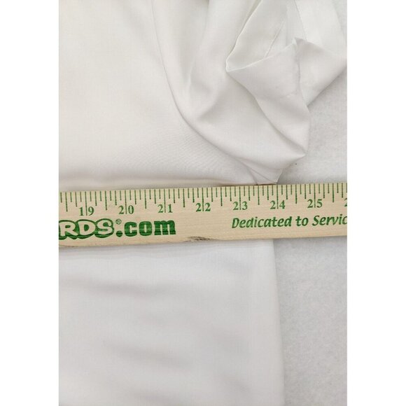 Apparenza Women's Top Size 1X White Embroidered Short Sleeve Silky Textured - Picture 9 of 13